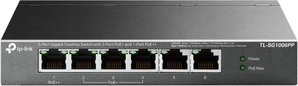 Switch Gigabit de sobremesa de 6 puertos con PoE+ de 3 puertos y PoE++ de 1 puerto - Switch Gigabit de sobremesa de 6 puertos con PoE+ de 3 puertos y PoE++ de 1 puerto -